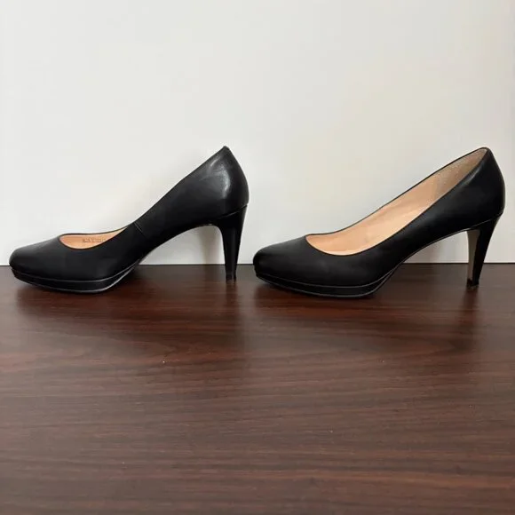 Cole Haan Women's Black Leather Heels Platform Pumps Size 7.5 - Picture 8 of 11